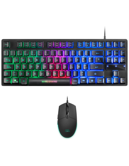 Mars Gaming Combo RGB Teclado y Ratón, Diseño TKL, Layout Español,