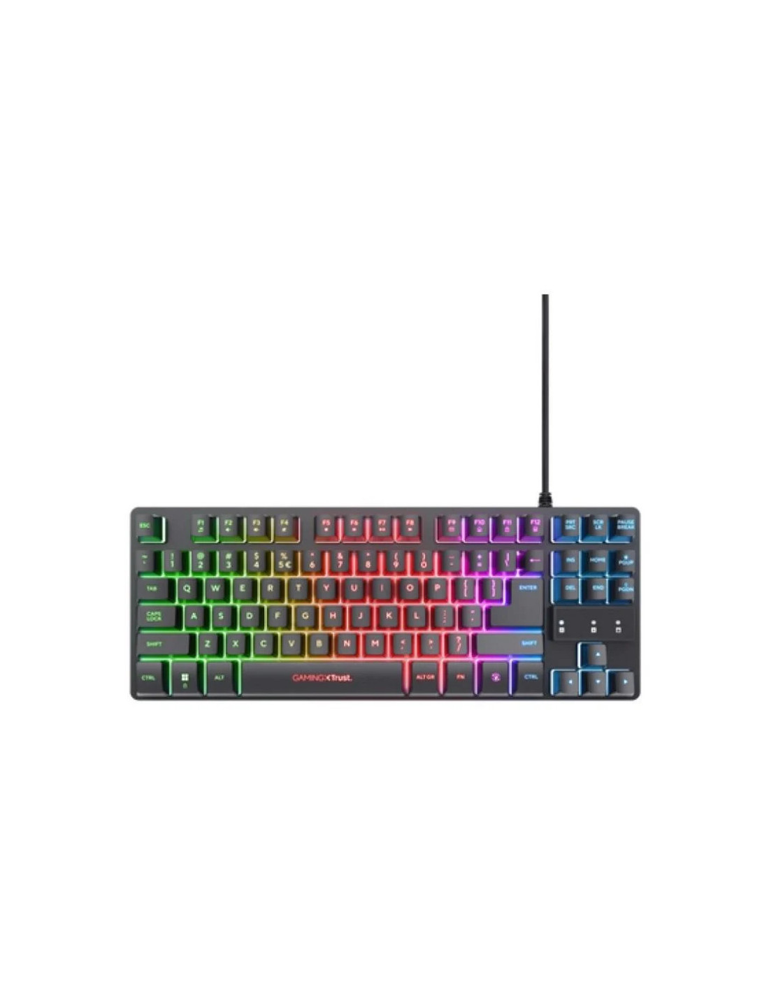 ¡Teclado Gaming Trust Thado: Brillo Multicolor!