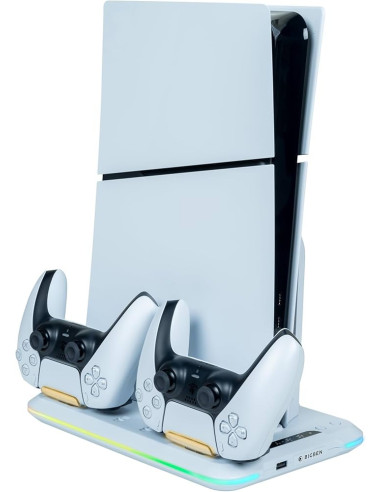 Base vertical con ventilador y cargador para PS5 Nacon.