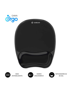 SUBBLIM Ergo Crystal Flex Alfombrilla de ratón para juegos Negro