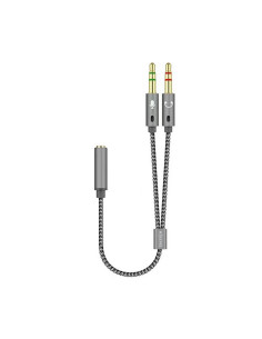 AISENS Cable Adaptador Audio Jack 3.5 4pines/H-2xjack 3.5 3pines/M,