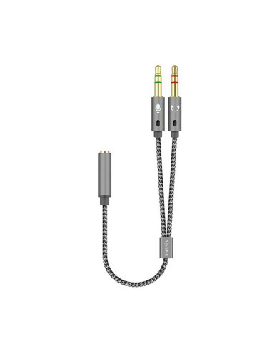 AISENS Cable Adaptador Audio Jack 3.5 4pines/H-2xjack 3.5 3pines/M,