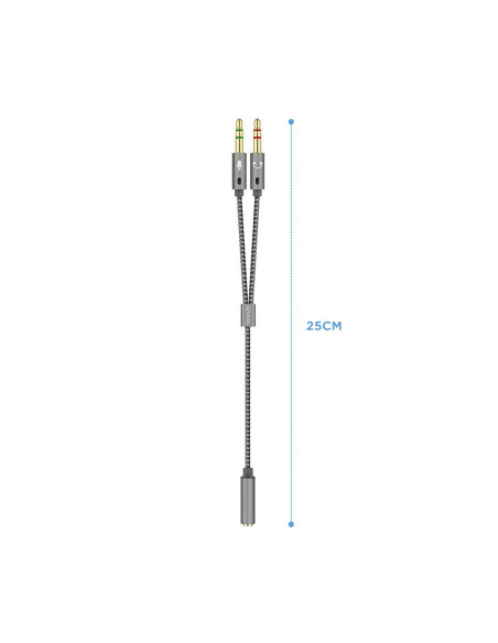 AISENS Cable Adaptador Audio Jack 3.5 4pines/H-2xjack 3.5 3pines/M,