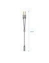 Aisens Adaptador audio Jack 3.5 4pines Hembra a 2xjack 3.5 3pines Macho 0.25m gris