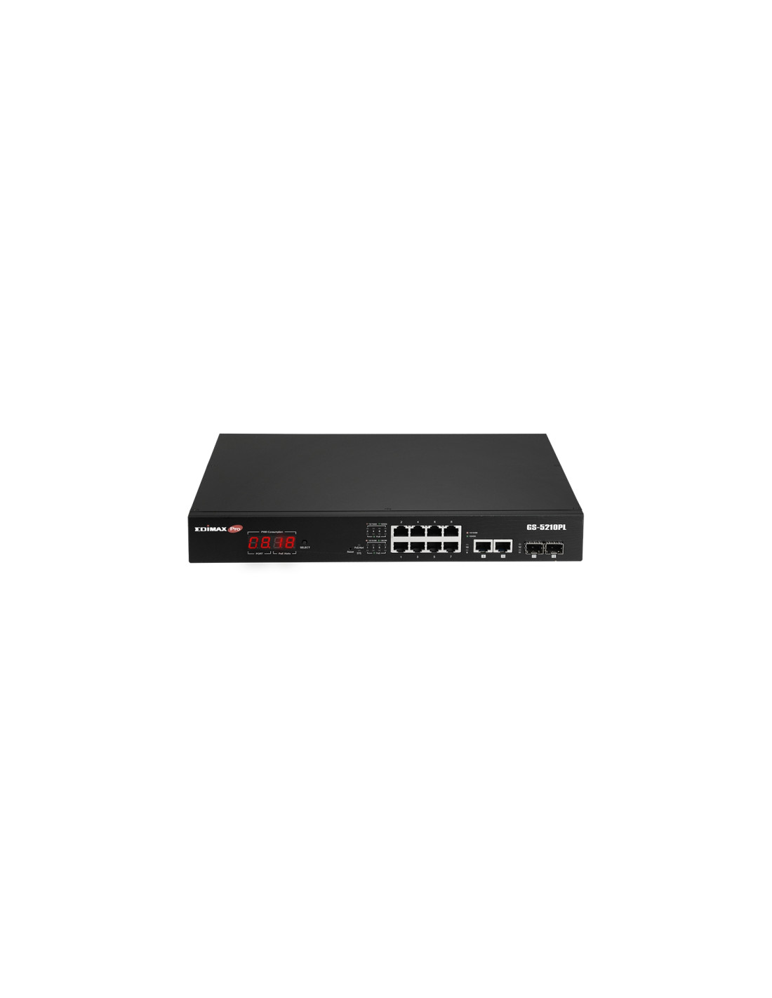 Edimax GS-5210PL switch Gestionado Gigabit Ethernet (10/100/1000) Negro