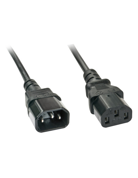 Lindy 30332 cable de transmisión Negro 3 m C13 acoplador C14 acoplador