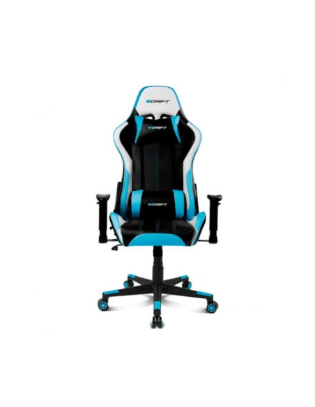SILLA GAMING DRIFT DR175 ASIENTO ACOLCHADO NEGRO, AZUL Y BLANCO