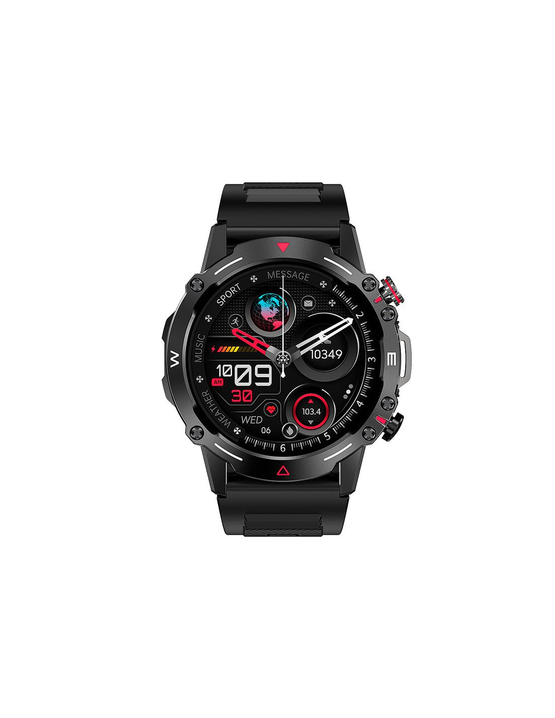 SMARTWATCH COOL ADVENTURE SILICONA NEGRO PANTALLA AMOLED (LLAMADAS, SALUD,...)