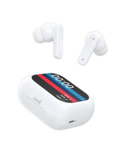 AURICULARES STEREO BLUETOOTH EARBUDS LCD COOL AMBIENT BLANCO 2