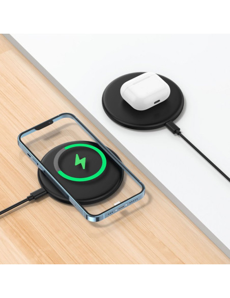 BASE INALAMBRICA CARGADOR SMARTPHONES QI UNIVERSAL COOL NEGRO
