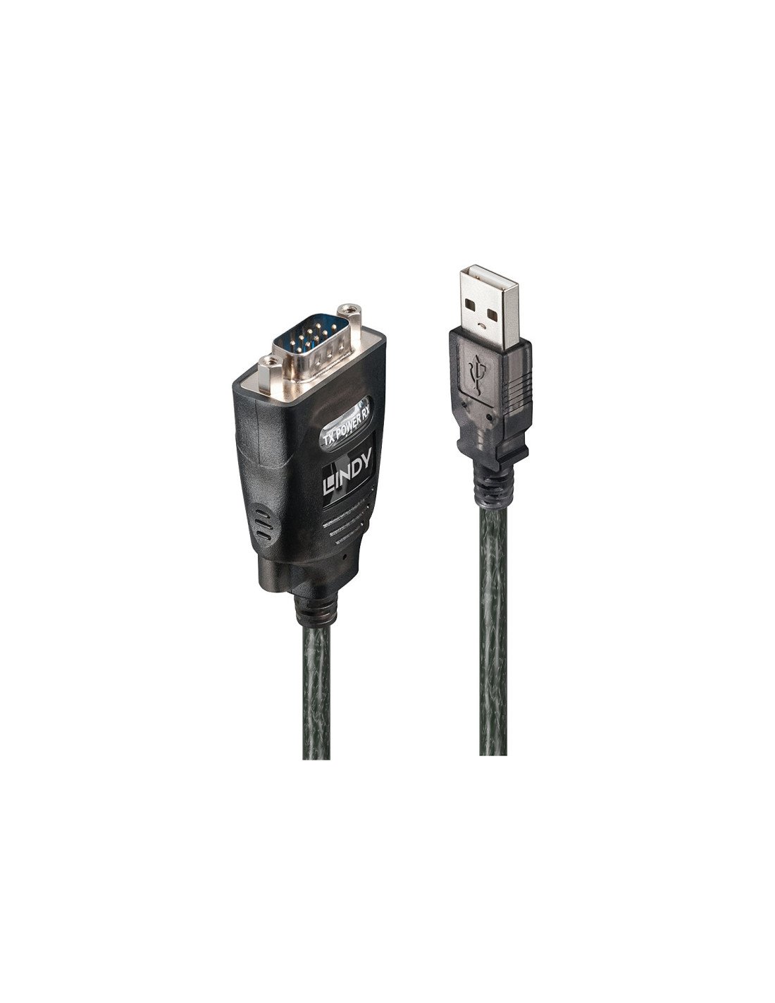 Lindy 42686 cable de serie Negro 1,1 m USB tipo A DB-9