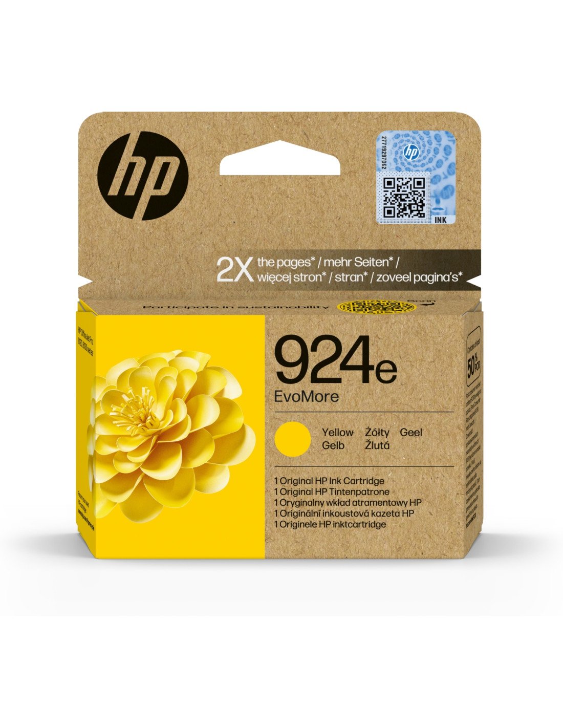 HP 924e Cartucho de Tinta Original EvoMore amarilla