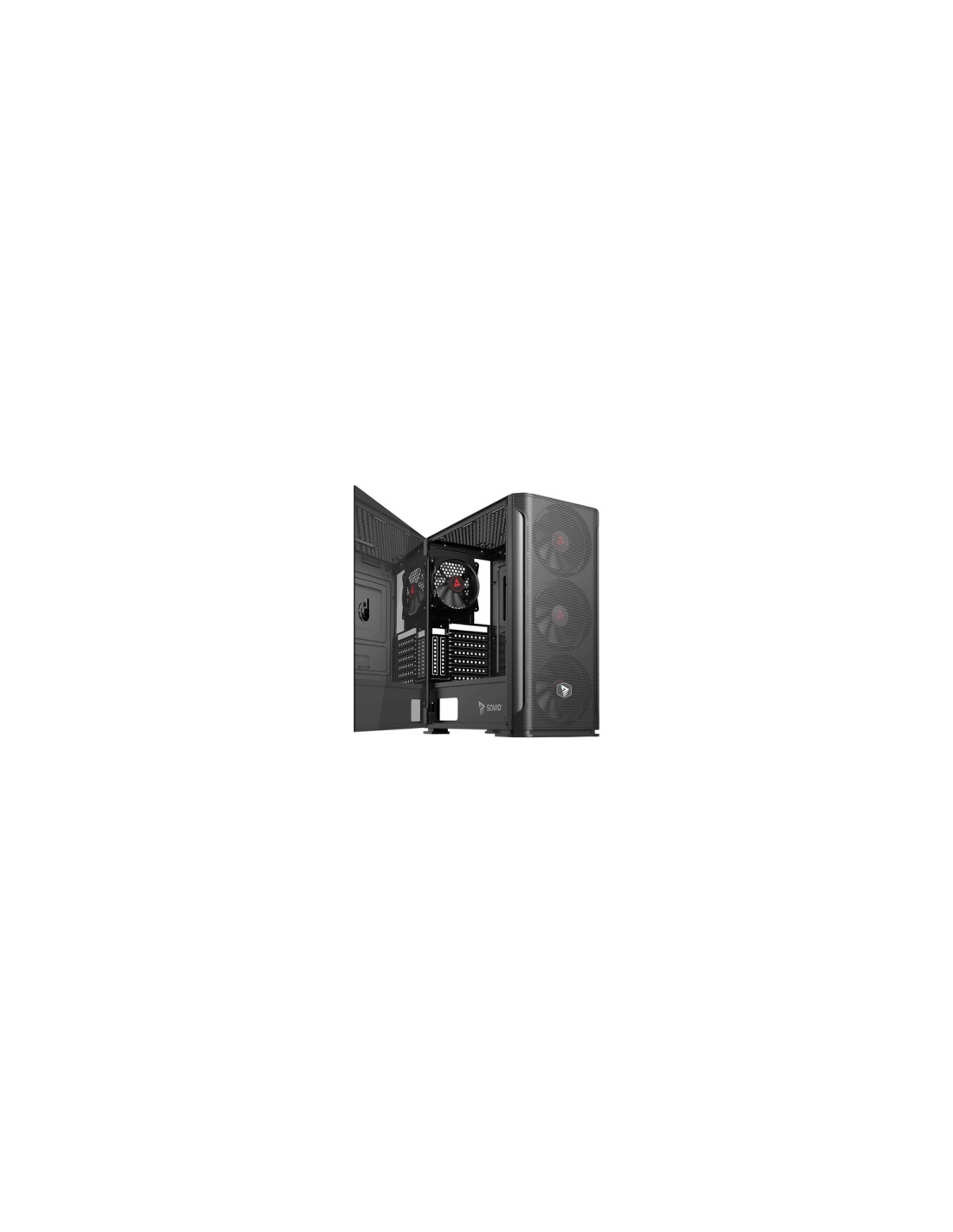 Savio SHADOW X2 carcasa de ordenador Midi Tower Negro