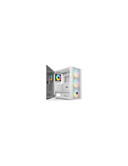 Savio Raptor White X1 ARGB Glass/Mesh White Computer Case Midi Tower Blanco