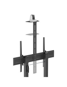 AISENS Soporte De Suelo Eco Con Ruedas Y Manivela, Bandeja Para DVD Y 2