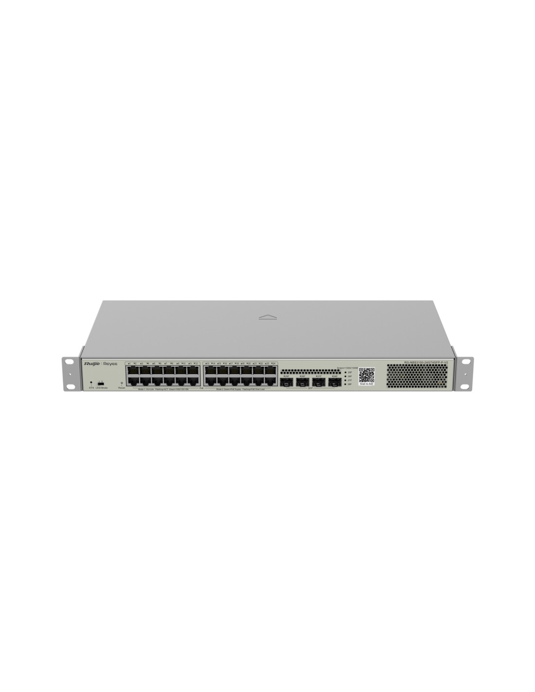 Ruijie Networks RG-NBS3100-24GT4SFP-P-V2 switch Gestionado L2 Gigabit Ethernet (10/100/1000) Energía sobre Ethernet (PoE) Metá