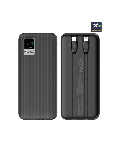 CoolBox POWERBANK DP20 20000MAH LCD+CABLES INTEGRADOS USB-C+LIGHTING