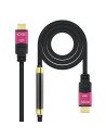 cable nanocable hdmi macho a macho alta velocidad v2.0 repetidor para amplificar señal negro rosa 10.15.3730