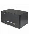 StarTech.com Switch Conmutador KVM de 2 Puertos DisplayPort 4K para 3 Monitores - VÍ­deo de 4K y 60Hz Ultra HD - HDR - Hub Lad