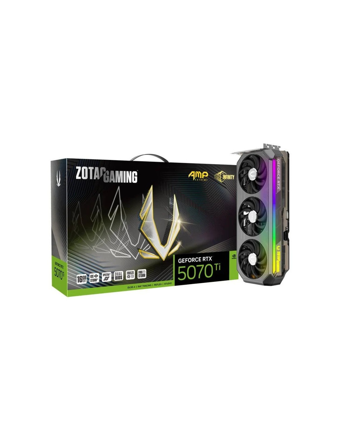 TARJETA DE VIDEO NVIDIA ZOTAC RTX 5070 TI AMP EXTREME INFINITY 3X 16GB GDDR7