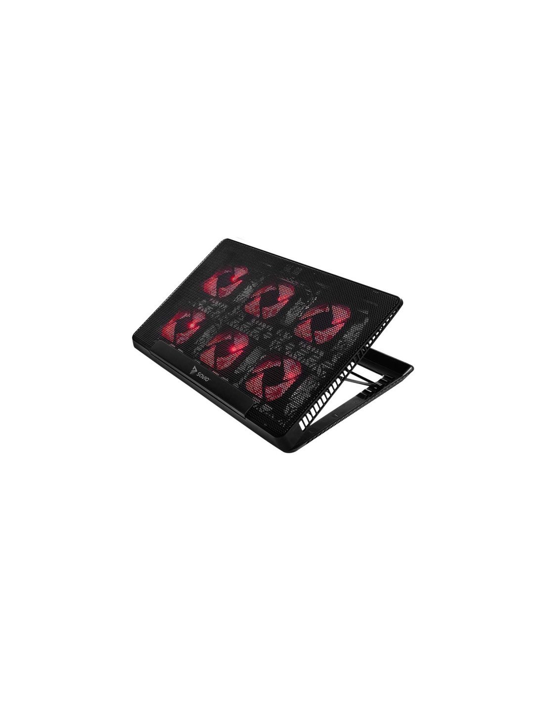 Savio Laptop cooling pad 6 backlit fans 2000 RPM COS-01 almohadilla fría 43,9 cm (17.3") Negro, Rojo