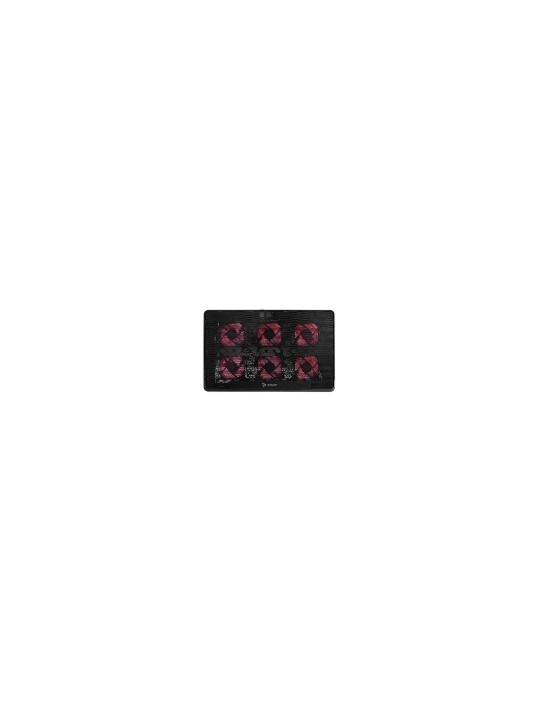 Savio Laptop cooling pad 6 backlit fans 2000 RPM COS-01 almohadilla fría 43,9 cm (17.3") Negro, Rojo