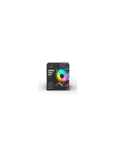 Savio FAN-01 4-pack 120mm ARGB fan including controller and remote control Carcasa del ordenador Ventilador Negro