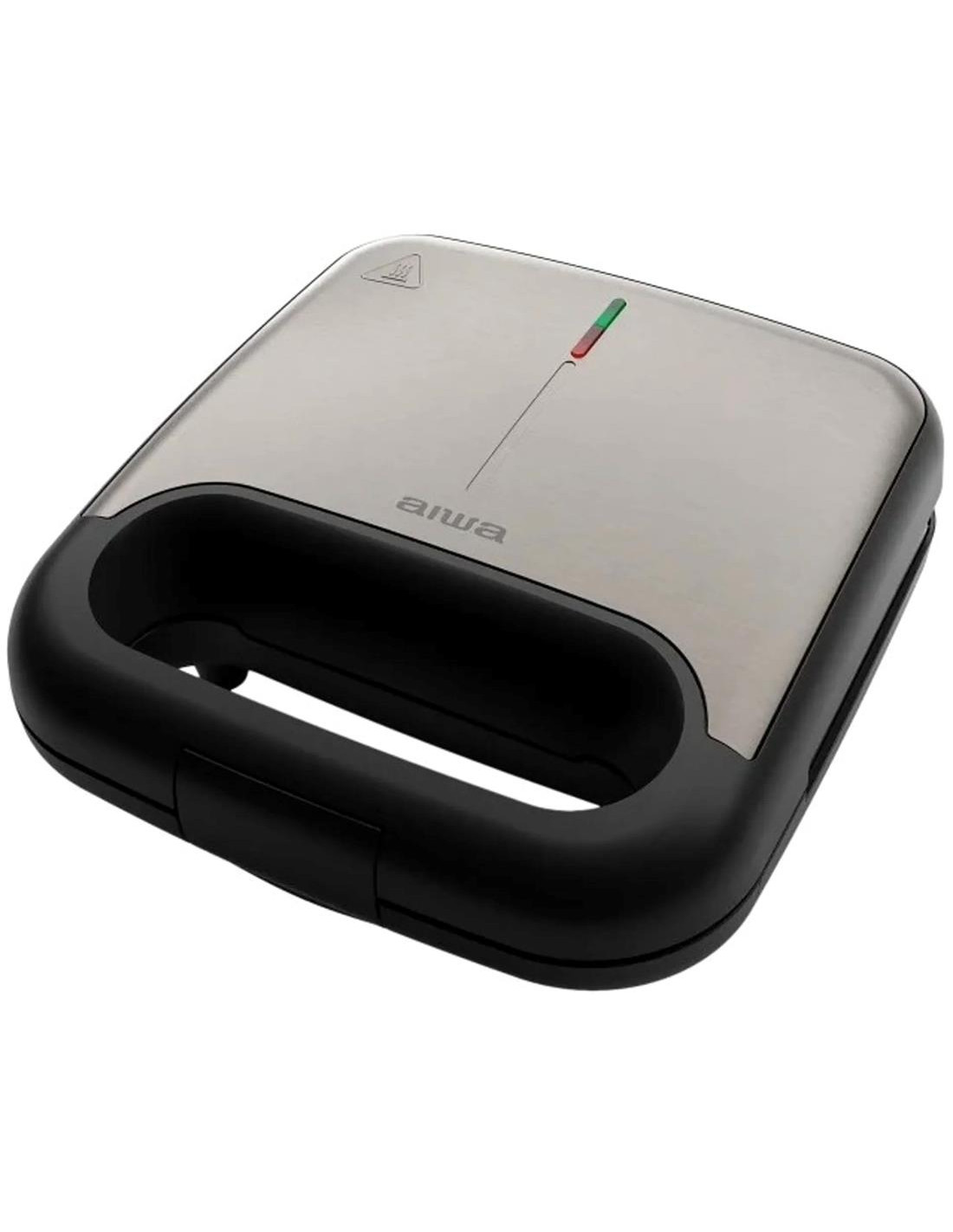 Aiwa ASM-750 Sandwichera 750W Sandwich, Grill y Gofre Acero Antihuellas