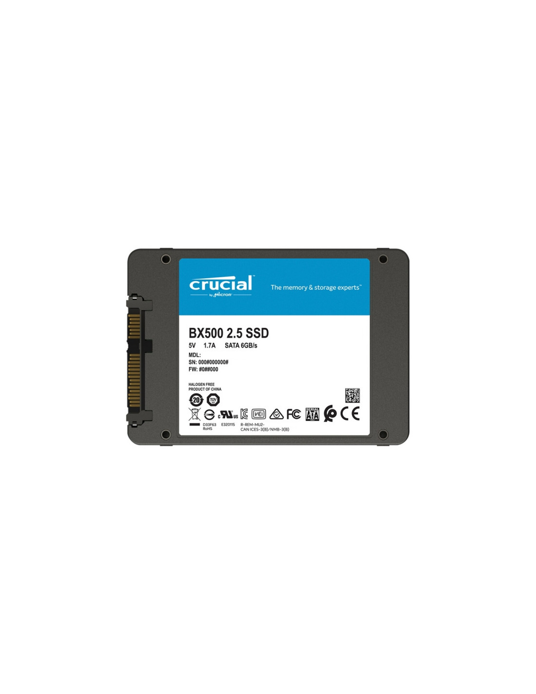 DISCO SSD CRUCIAL BX500 EXTERNO 240GB 2.5 SATA3 NEGRO CT240BX500SSD