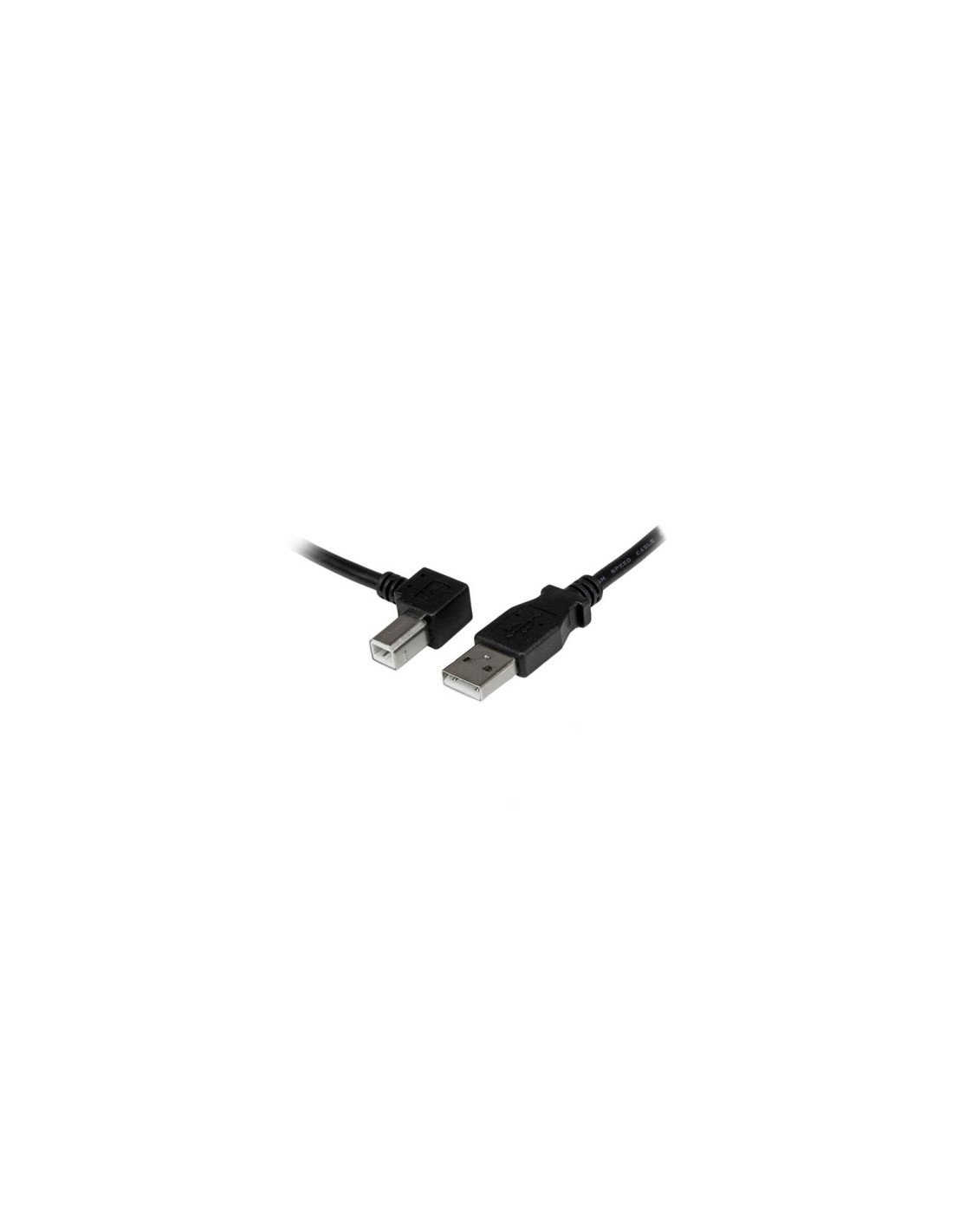 StarTech.com Cable Adaptador USB 2.0 2m para Impresora Acodado - USB A Macho a USB B Macho en Íngulo Izquierdo negro