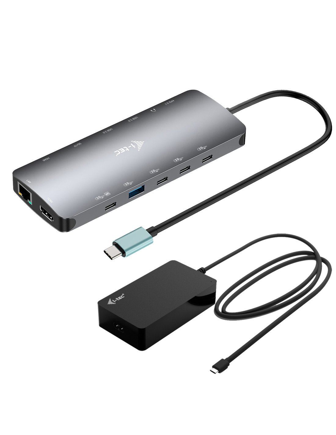 i-tec Metal USB-C Nano 3x Display Dock, 2x HDMI 1x USB-C video with Power Delivery 140W + Universal Charger 140 W
