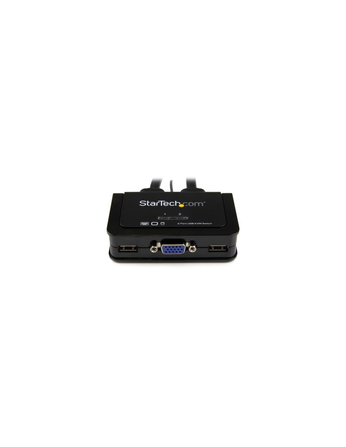 StarTech.com Switch Conmutador KVM de Cable con 2 Puertos VGA USB Alimentado por USB con Interruptor Remoto