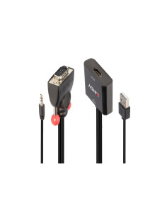Lindy 38284 adaptador de cable de vÍ­deo VGA (D-Sub) + 3,5mm HDMI + USB Negro