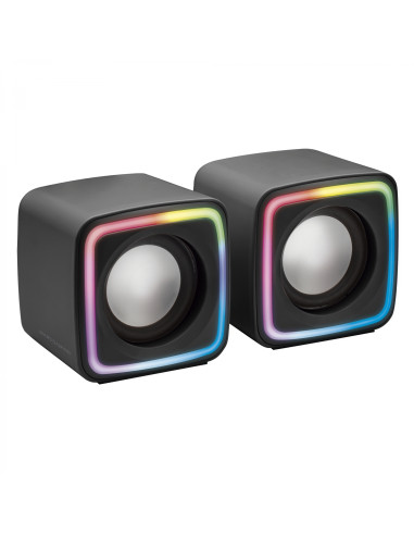 Mars Gaming MSCUBE Negro, Altavoces Gaming RGB Compactos, Procesador