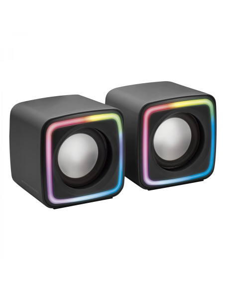 Mars Gaming MSCUBE Negro, Altavoces Gaming RGB Compactos, Procesador