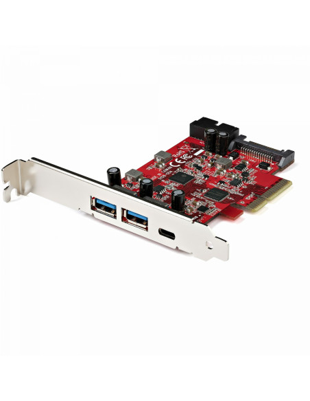 StarTech.com Tarjeta PCIe de 5 Puertos USB -Tarjeta PCI Express USB 3.1 Gen2 10Gbps con 1 Puerto USB-C y 2 Puertos USB-A - 1 Ter
