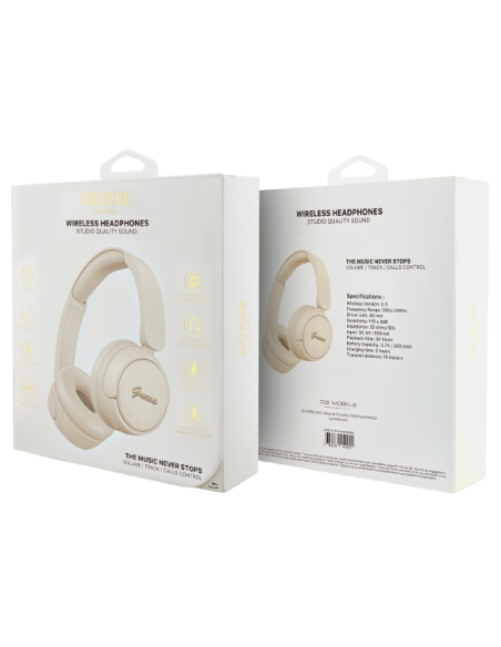 Auriculares Guess Script Beige - ¡Escúchalos ahora!