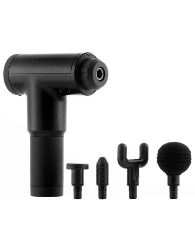 PISTOLA DE MASAJES CON 6 VELOCIDADES Y 4 ADAPTADORES NEGRA