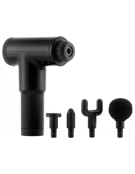 PISTOLA DE MASAJES CON 6 VELOCIDADES Y 4 ADAPTADORES NEGRA