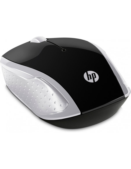 HP Wireless Mouse 200 Í???ptico 1000 DPI 2.4 GHz Ambidextro Negro, Plata