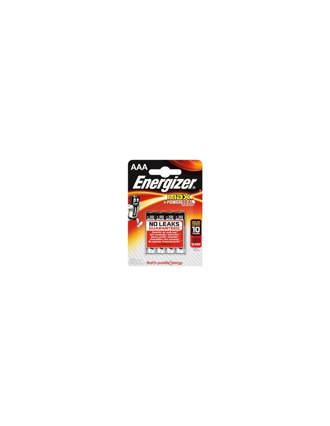 BLISTER 4 PILAS ENERGIZER MAX TIPO LR03 AAA E301532000