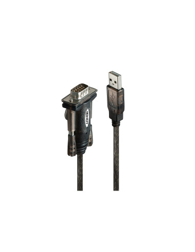 Lindy 42855 cable de serie Gris, Transparente 1,5 m USB tipo A RS-232