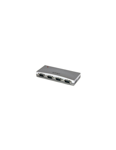 StarTech.com Hub Concentrador USB a 4 Puertos Serie RS232 - Ladrón Serie DB9 - Adaptador USB a Serie Plata