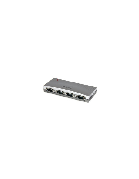 StarTech.com Hub Concentrador USB a 4 Puertos Serie RS232 - Ladrón Serie DB9 - Adaptador USB a Serie Plata