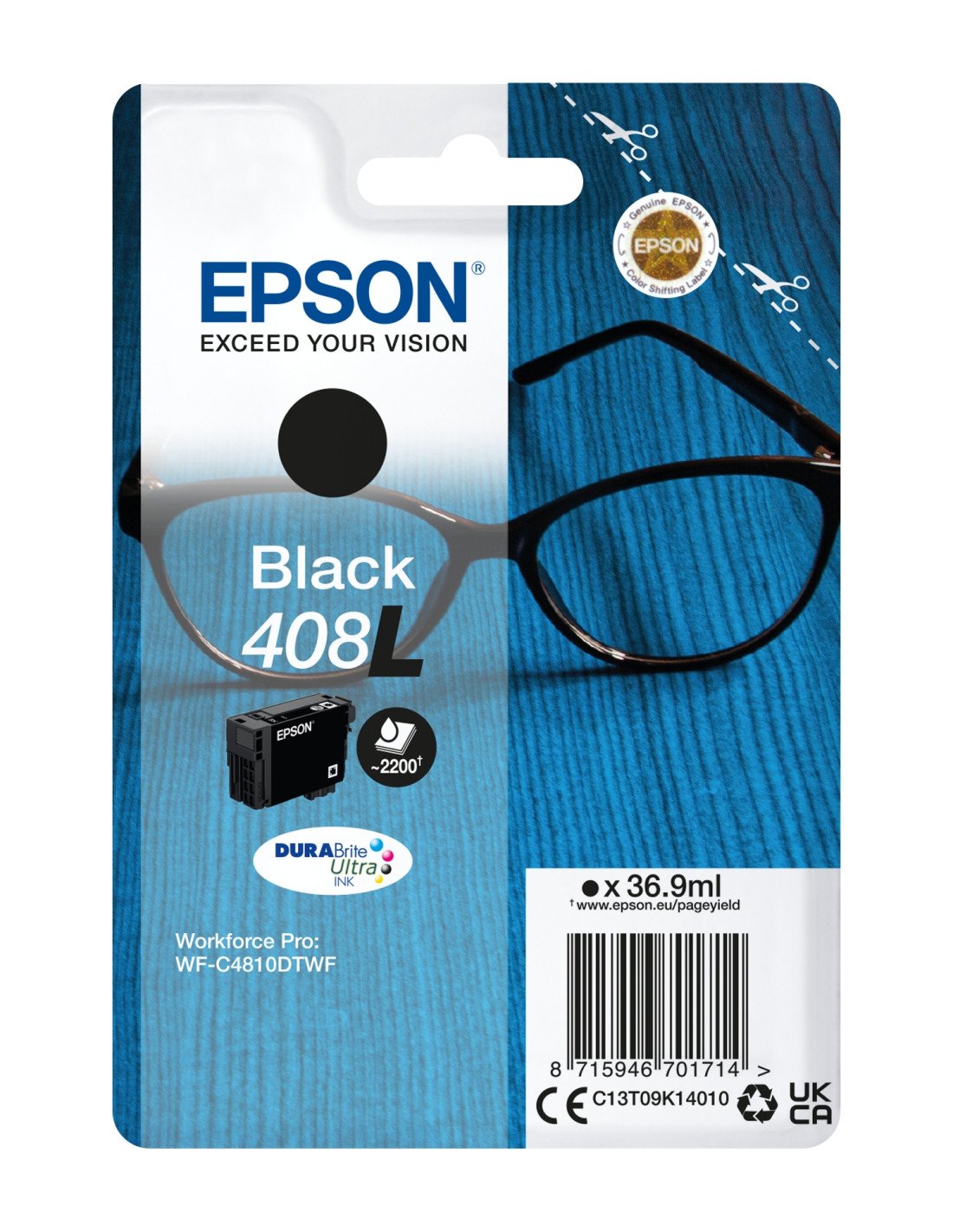 Epson Singlepack Black 408L DURABrite Ultra Ink