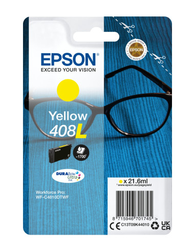 Epson Singlepack Yellow 408L DURABrite Ultra Ink