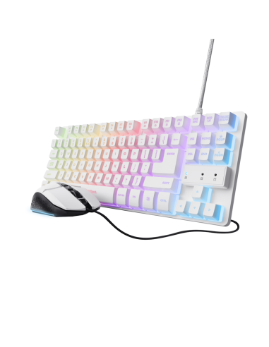 TECLADO + RATÓN TRUST GXT 798W GAMING RGB USB BLANCO