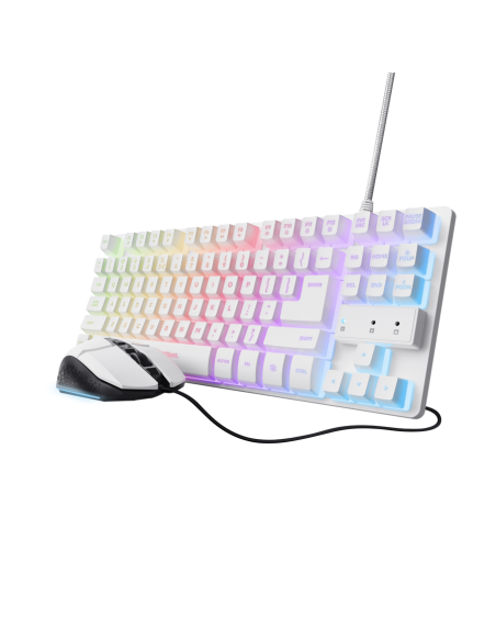 TECLADO + RATÓN TRUST GXT 798W GAMING RGB USB BLANCO