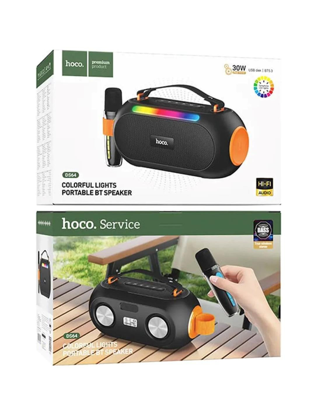 ALTAVOZ BLUETOOTH 30W CON MICROFONO KARAOKE Y LUCES RGB