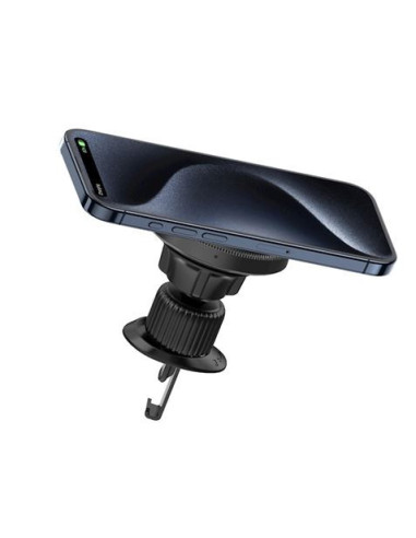 SOPORTE PARA TELEFONO MOVIL CON CARGA INALAMBRICA 15W NEGRO